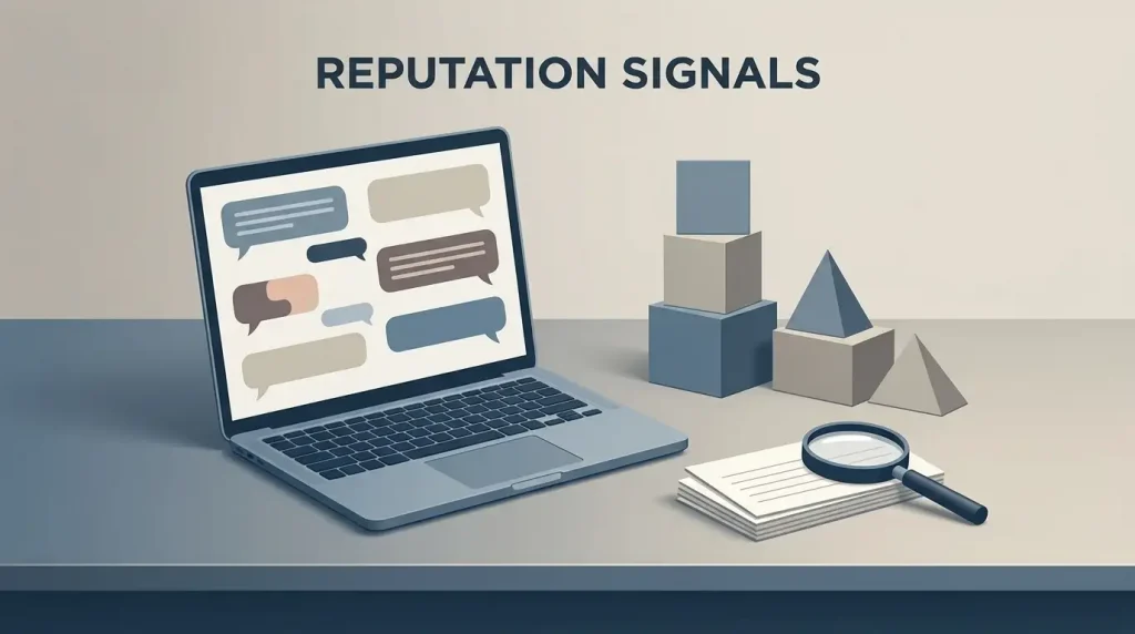 Editorial illustration of support channels, review evidence and complaint analysis